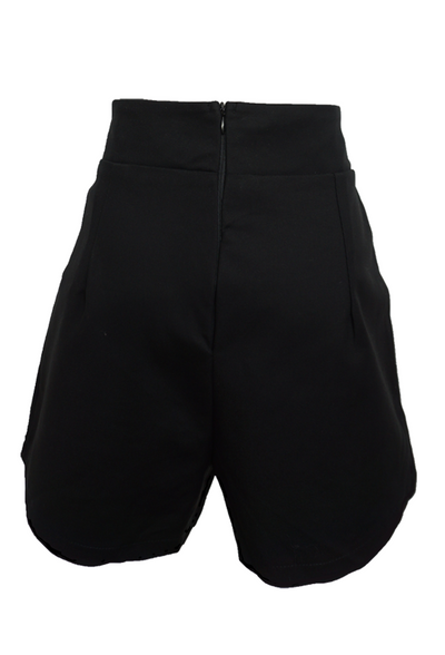 Carla Gold Buttons Embellished Shorts (Black)