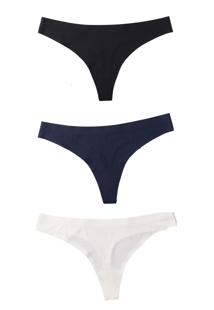 [3 in 1 Set] Seamless Ice Silk Invisible Thongs Panties Underwear